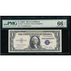 1935E $1 Silver Certificate Star Note PMG 66EPQ