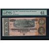 Image 1 : 1864 $10 Confederate States of America Note PMG 61
