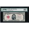 Image 1 : 1928 $5 Legal Tender Note PMG 64EPQ