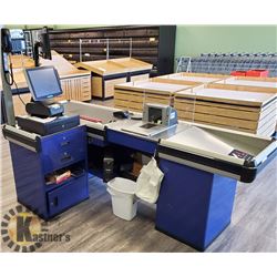 COMMERCIAL CONVERYOR BELT CASHIER STATION W/