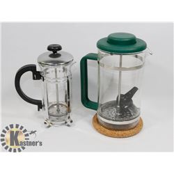 TWO COFFEE PRESSES