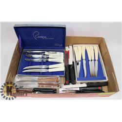 FLAT OF VINTAGE KNIVES INCLUDING SOME MADE IN