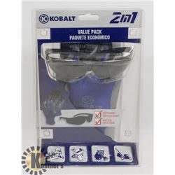 KOBALT 2 IN 1 SAFETY GLASSES & WORKING GLOVES