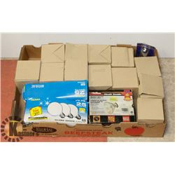 FLAT OF ASSORTED LIGHT BULBS AND SECURITY LIGHT