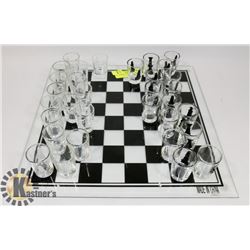 CHESS SHOT GLASS WITH BASE.
