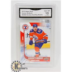 FRAMED GRADED 10 CONNOR MCDAVID "HOCKEY CARD DAY