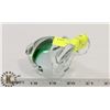 Image 1 : HAND BLOWN GLASS HIPPO GREEN