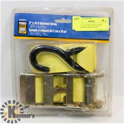 NEW 2" X 15'  RATCHET STRAP 2500LBS BREAKING POINT