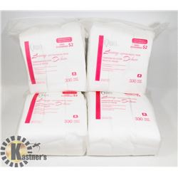 4 PACKS OF 330 QUO LUXURY COTTON FACIAL PADS.