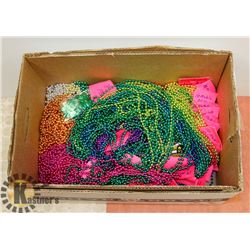 X-LARGE BOX WITH OVER 200 METALLIC BEAD NECKLACES,