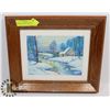 Image 1 : ORIGINAL ART PIECE FRAMED WINTER SCENE PAINTING