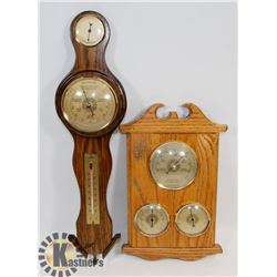 LOT OF TWO VINTAGE BAROMETERS/ THERMOMETERS
