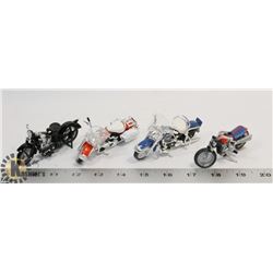 LOT OF 4 DIE CAST MOTORCYCLES HARLEY AND MORE
