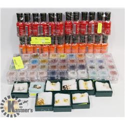 LARGE BUNDLE OF NAIL POLISH, MAKEUP POWDER, AND