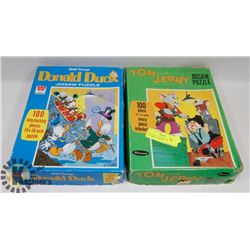 2 VINTAGE JIG SAW PUZZLES-TOM AND JERRY, DONALD