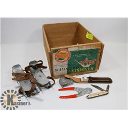 RUSTIC MANDARIN WOODEN CRATE WITH DOMINION SKATE