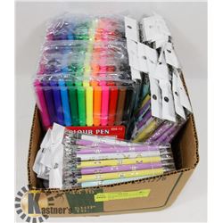 BOX W/15 NEW PACKS OF COLOUR MARKERS &