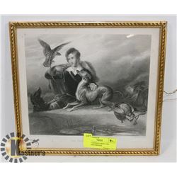 FRAMED ANTIQUE PRINT THE CHIEFTAINS FRIENDS.