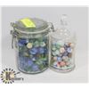 Image 1 : 2 ANTIQUE JARS WITH MARBLES