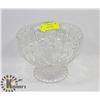 Image 1 : LARGE VINTAGE PINWHEEL CRYSTAL PEDESTAL BOWL