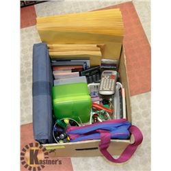 BOX FULL OF OFFICE/SCHOOL SUPPLIES -