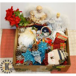 LARGE BOX OF CHRISTMAS ITEMS INCL.