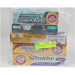 BAG OF ASSORTED ARM & HAMMER TOOTHPASTE