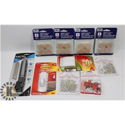 BAG OF ASSORTED HOUSEHOLD SUPPLIES