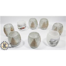 CASE OF 8 TEA LIGHT CANDLE HOLDERS.