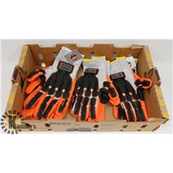 LOT OF 3 PAIRS OF DIPPED WORK GLOVES WITH RUBBER