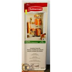 RUBBERMAID COMPLETE CLOSET KIT.