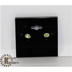 # 20-GENUINE GREEN PERIDOT STUD EARRINGS