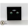 Image 1 : # 19-GREEN CUBIC ZIRCONIA STUD EARRINGS