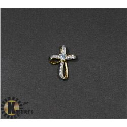 #150-GENUINE SKY BLUE TOPAZ & CZ PENDANT