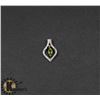 Image 1 : #127-GENUINE GREEN PERIDOT & CZ PENDANT