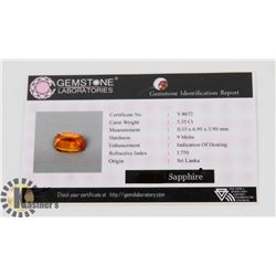 #194-YELLOW SAPPHIRE   GEMSTONE 5.35CT