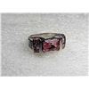 Image 1 : 13)  SILVER TONE WITH PINK TOPAZ RING