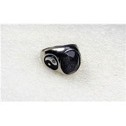 8) STAINLESS STEEL OVAL PURPLE GOLD