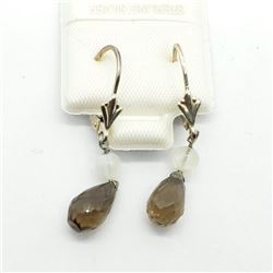 SILVER SMOKEY QUARTZ EARRINGS
