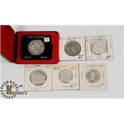 LOT OF 6 CANADA COINS- 1970-$1, 1939, 1959 QUARTER