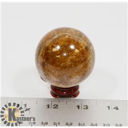 #147-INDIA BROWN AGATE SPHERE BALL 200G