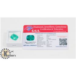 #59-GENUINE GREEN EMERALD GEMSTONE  9.97CT