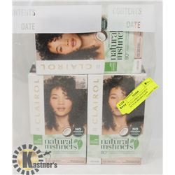 BAG OF 3 CLAIROL NATURAL INSTINCTS #4 BROWN HAIR