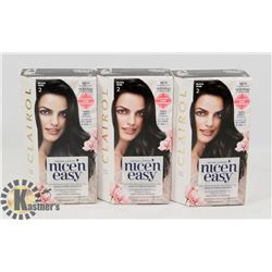 LOT OF 3 CLAIROL NICE N EASY BLACK HAIR DYE