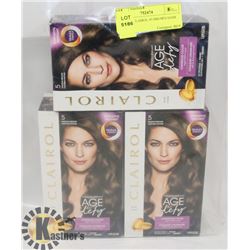 LOT OF 3 CLAIROL #5 BROWN HAIR DYE.