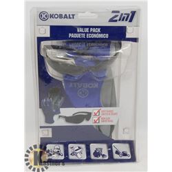 KOBALT 2 IN 1 SAFETY GLASSES & WORKING GLOVES