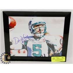 DREW WILEY SASKATCHEWAN ROUGHRIDERS SIGNED PICTURE