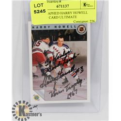 AUTOGRAPHED HARRY HOWELL HOCKEY CARD ULTIMATE