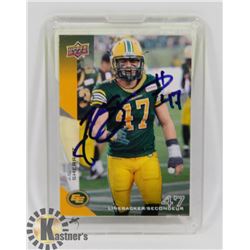 JC SHERRETT SIGNED EDMONTON ESKIMOS ROOKIE CARD.