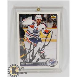 JOSEF BERANEK SIGNED EDMONTON OILERS SIGNED CARD.